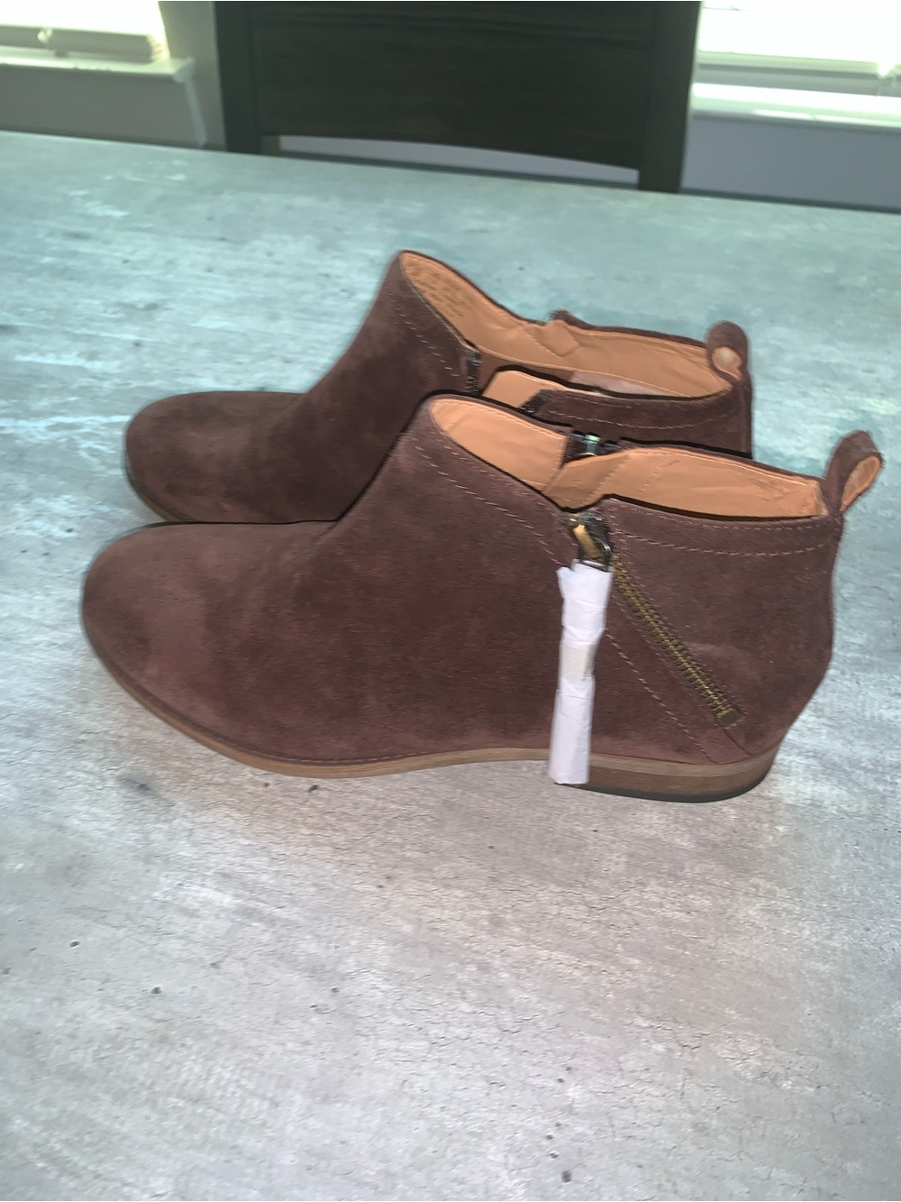 Franco Sarto Women's Size 9 Brown Suede Ankle Booties Side Zip NWT